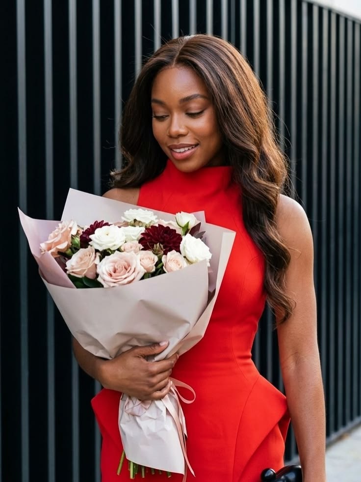 Lady holding flower
